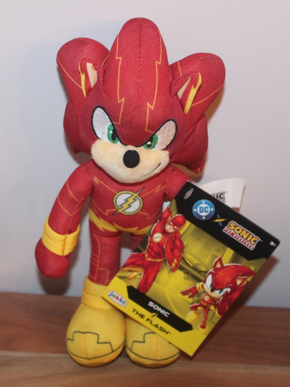 SONIC as THE FLASH 9" Plush Figure DC X SONIC THE HEDGEHOG 2025 Red New wi/ Tags